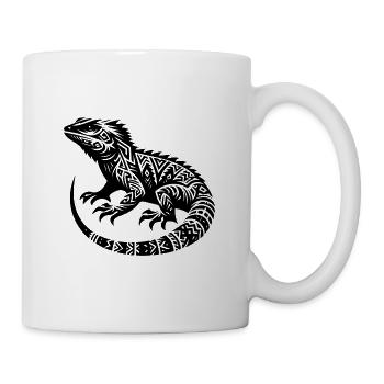 Bearded Dragon Tribal Tattoo Style Disguise - Mug - white - Right