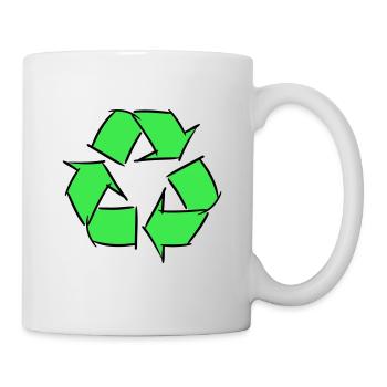 Icône recyclée, dessin décoratif, personnalisable. - Mug blanc - blanc - Droite