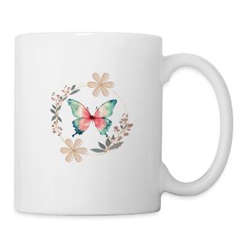 Butterfly with flowers - ideal for bachelor party/birthday party - Mug - white - Right