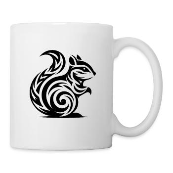Cute little baby squirrel in tattoo style - Mug - white - Right
