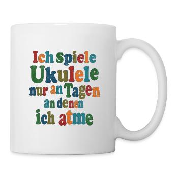 Je ne joue du ukulélé que les jours où je respire - Mug blanc - blanc - Droite