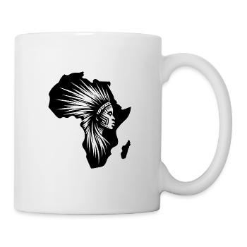 Starker Krieger Schmuck Afrika Krieger Silhouette - Tasse - Weiß - Rechts