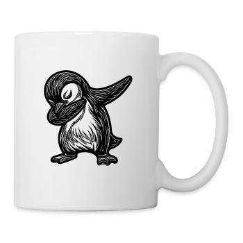 Süsser Knuffiger Pinguin Kleiner Dabbing Pinguin - Tasse - Weiß - Rechts