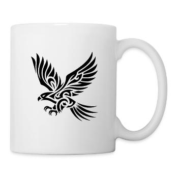 Elegant Tribal Eagle on Tattoo Wings - Mug - white - Right