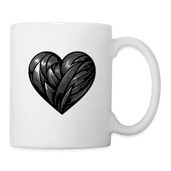 Elegantes Tattoo Herz - Tasse - Weiß - Rechts