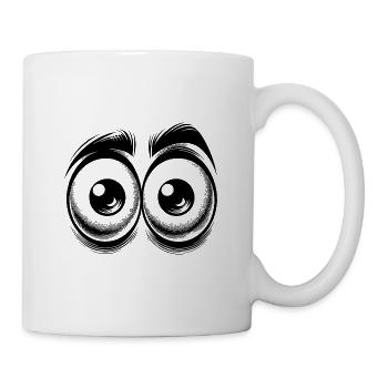 Funny eyes with a fixed gaze - Mug - white - Right
