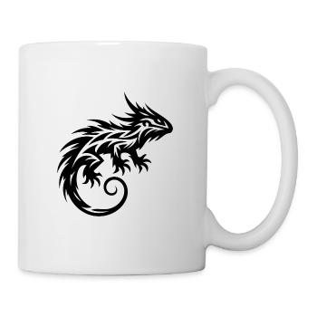 Struppiges Bartagame Tribal Drachen Tattoo - Tasse - Weiß - Rechts