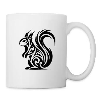 Süsses Eichhörnchen in Tattoo Style - Tasse - Weiß - Rechts