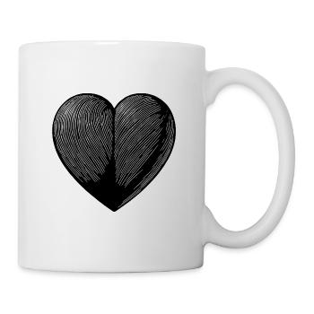Schönes Tattoo Linien Herz - Tasse - Weiß - Rechts