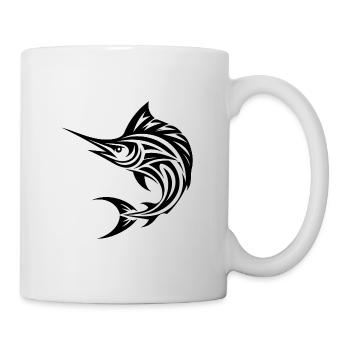 Schneller Segelfisch - Eleganter Schwertfisch - Tasse - Weiß - Rechts