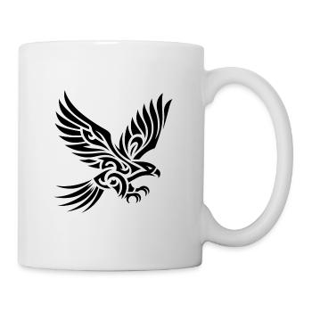 Elegant beautiful eagle on huge wings - Mug - white - Right