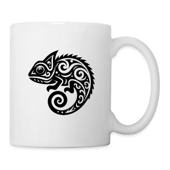 Chamäleon Tattoo Schuppenkriechtiere Verkleidung - Tasse - Weiß - Rechts