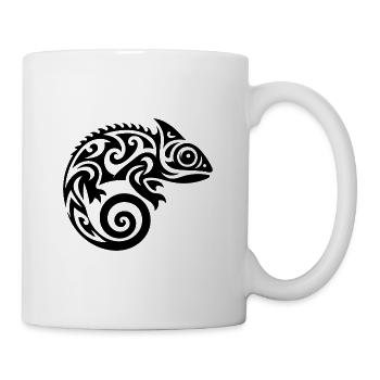 Cute little baby chameleon tattoo - Mug - white - Right