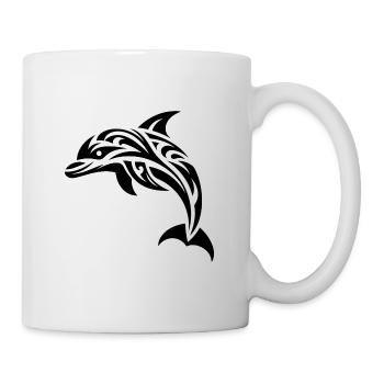 Cute Jumping Tattoo Dolphin Bottlenose dolphin - Mug - white - Right