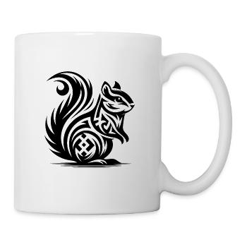 Little Cute Baby Squirrel Tattoo Style - Mug - white - Right