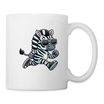 Zebra Marathon Runner Sport Jogging - Mug blanc - blanc - Droite