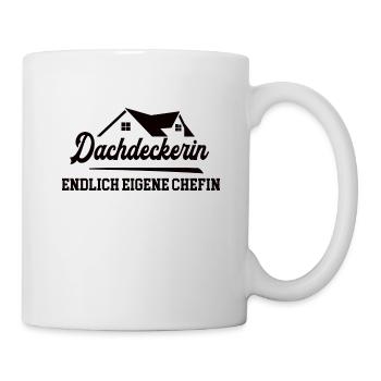 Dachdeckerin Chefin Selbstständigkeit Dachdeckerei - Tasse - Weiß - Rechts