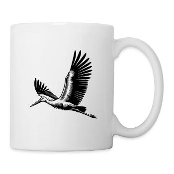 Fliegender Storch auf breiten Schwingen - Tasse - Weiß - Rechts