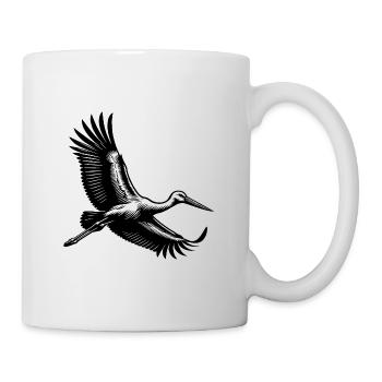 Fliegender Storch im eleganten Segelflug - Tasse - Weiß - Rechts