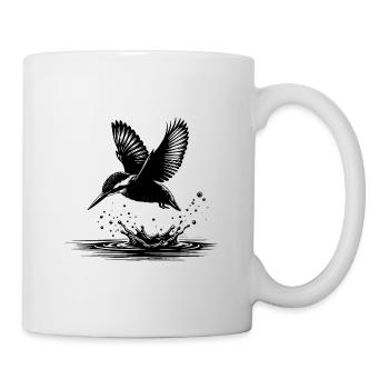 Eleganter Eisvogel Fische fangen Wasser Splash - Tasse - Weiß - Rechts