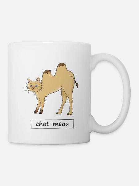 Katze meau - Tasse - Weiß