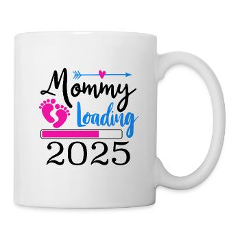Baby wird geladen, baby kommt 2025 - Tasse - Weiß - Rechts