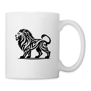 Elegant Proud Tribal Tattoo Lion - Mug - white - Right