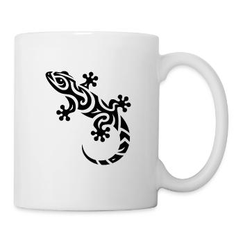 Mignon petit gecko dans le style de tatouage tribal - Mug blanc - blanc - Droite