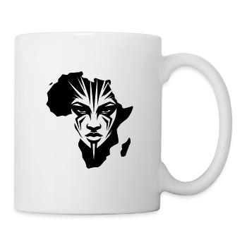 Afrika Krieger Silhouette Tattoo - Tasse - Weiß - Rechts
