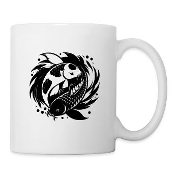Yin and Yang Koi Carp Yoga Circle - Mug - white - Right