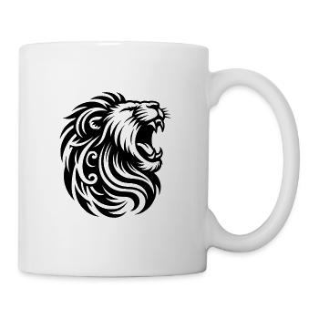 Brüllender Löwe mit Zähnen und eleganter Mähne - Tasse - Weiß - Rechts