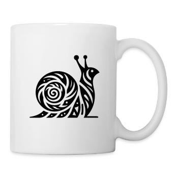 Schnecke mit Haus im Tribal Tattoo Style - Tasse - Weiß - Rechts