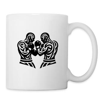 Fist Boxer Fighter Thai Boxing Tattoo Style - Mug - white - Right