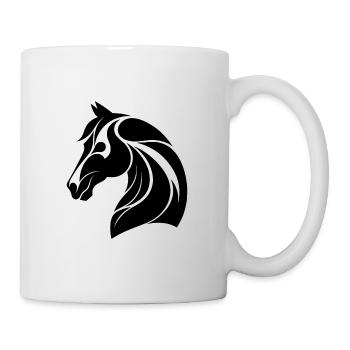 Eleganter Pferdekopf - Tasse - Weiß - Rechts