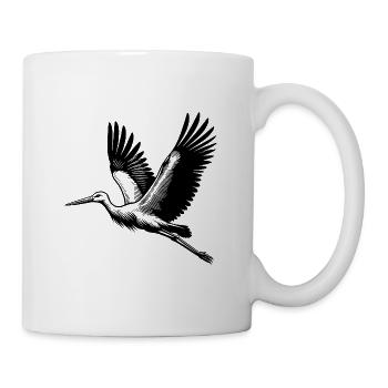Hübscher fliegender Storchen Vogel - Tasse - Weiß - Rechts
