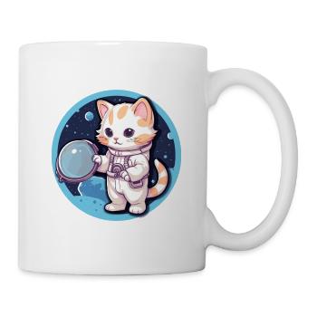 Astronaut Kitty erforscht die kosmische Grenze - Tasse - Weiß - Rechts