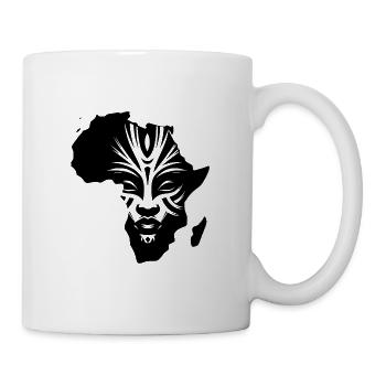 Africa Continent Masks Jewelry Tattoo - Mug - white - Right