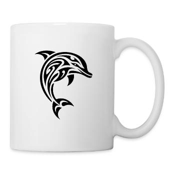 Elegant Jumping Tattoo Bottlenose dolphin - Mug - white - Right