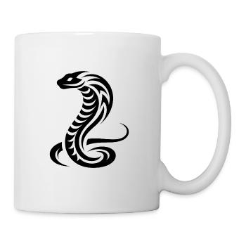 Serpent cobra de Style de tatouage tribal venimeux - Mug blanc - blanc - Droite