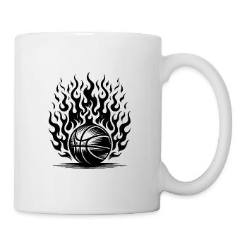 Brennender Basketball in Flammen und Feuer - Tasse - Weiß - Rechts