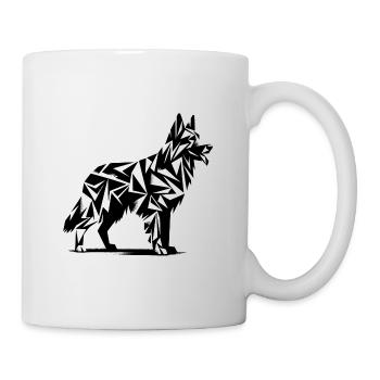 Geometrischer Schäferhund - Tasse - Weiß - Rechts