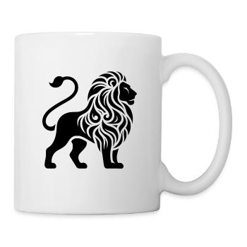 Elegant tattoo lion with powerful mane - Mug - white - Right