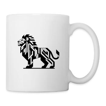 Geometrischer Löwe mit eleganter Mähne - Tasse - Weiß - Rechts