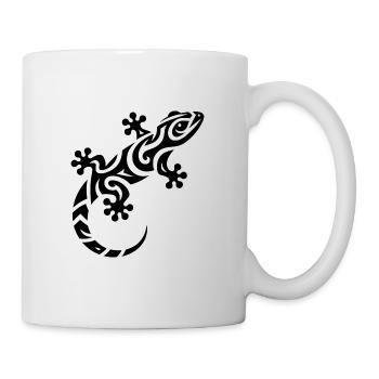 Petit gecko mignon dans le style de tatouage tribal - Mug blanc - blanc - Droite