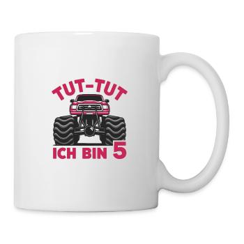 Monster Truck - Ich bin 5 - Einzigartiges Geschenk - Tasse - Weiß - Rechts