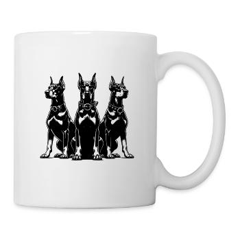 Three watchful Dobermans dogs - Mug - white - Right