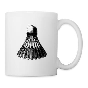 Badminton Ball Tattoo Style - Tasse - Weiß - Rechts