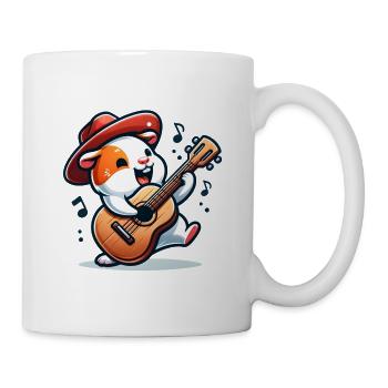 Coole Sonnenbrille Meerschweinchen spielt Gitarre - Tasse - Weiß - Rechts