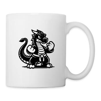 Sportlicher Karate Drache Cartoon Style - Tasse - Weiß - Rechts