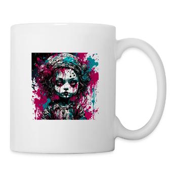 Poupée d’horreur / Halloween / Effrayant / Sombre - Mug blanc - blanc - Droite